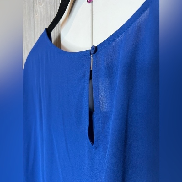 120. NWT Pleione Self-tie Wrap Front Blouse In Blue 3X - Picture 5 of 5